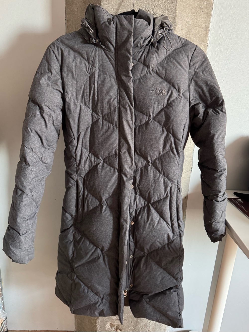 The North Face Quilted Long Puffer Coat - Gray